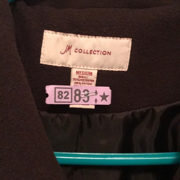 JM Collection brown pea coat - Picture 3 of 4